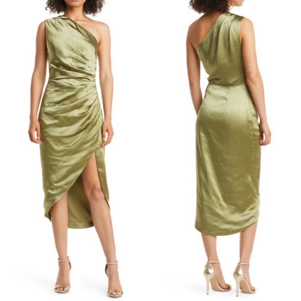 Elliatt Olive Green One-Shoulder Dress NWT medium